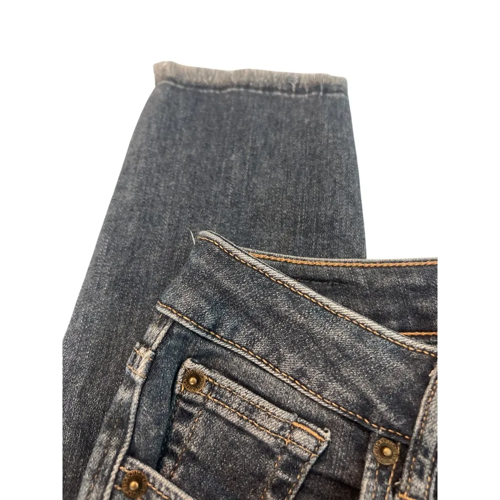 JustUSA Just USA Blue Skinny Jeans Denim Raw Hem Ankle Size 2P 26P READ - Image 2