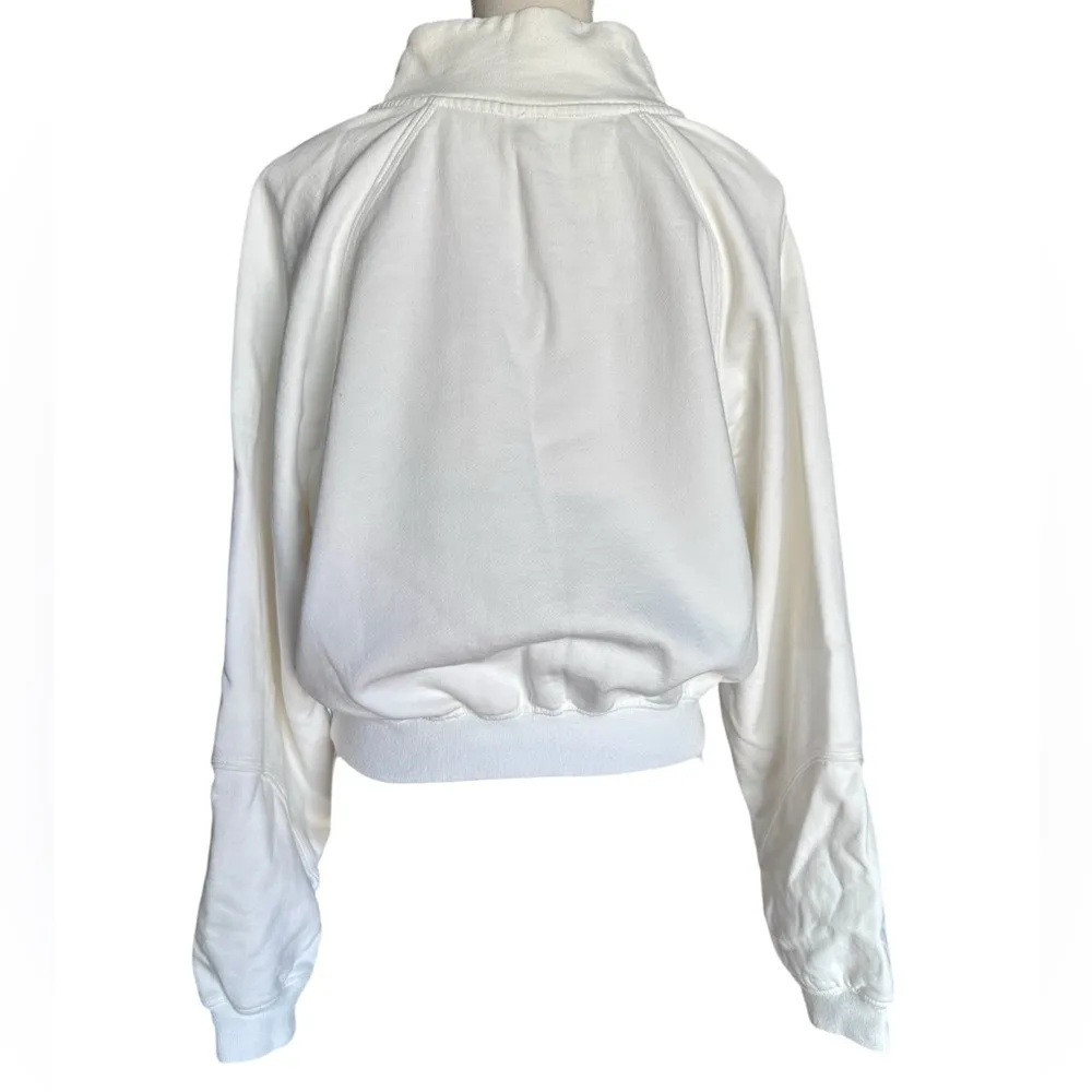 NWT Free People For The Win Logo Half Zip in White - Image 8