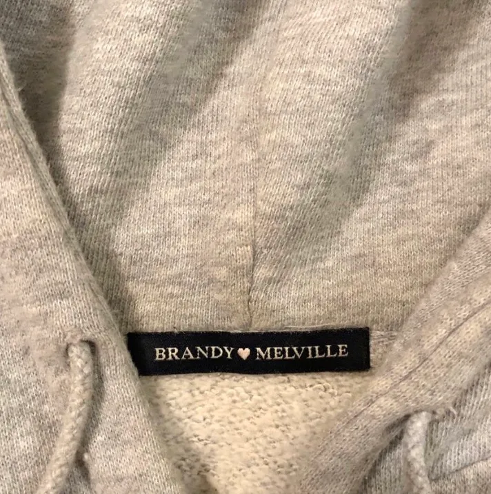 Brandy Melville cropped gray crystal hoodie - Image 3