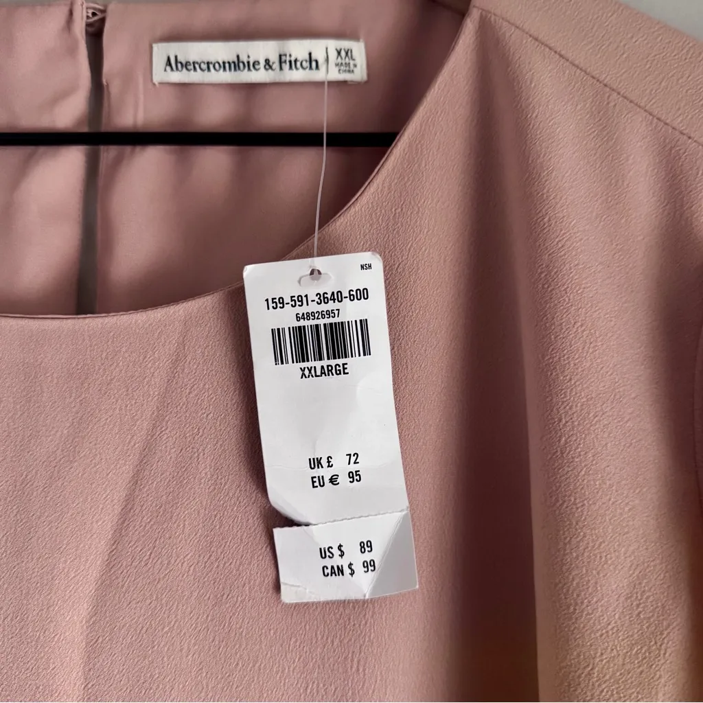 Abercrombie & Fitch NWT Angel Sleeve Cut Out Mini Pink Dress Size XXL - Image 6