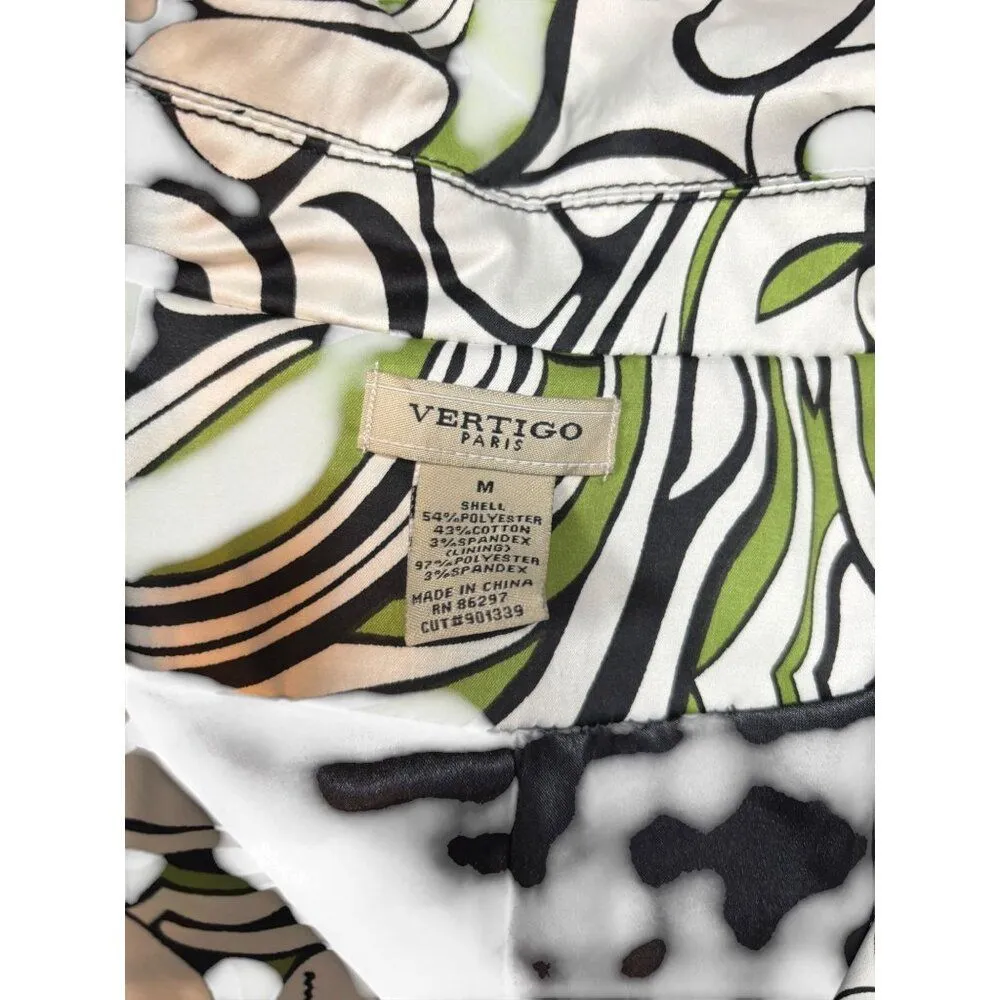 vertigo Womens Abstract Print Cropped Jacket With Large Buttons & Collar medium - Image 8