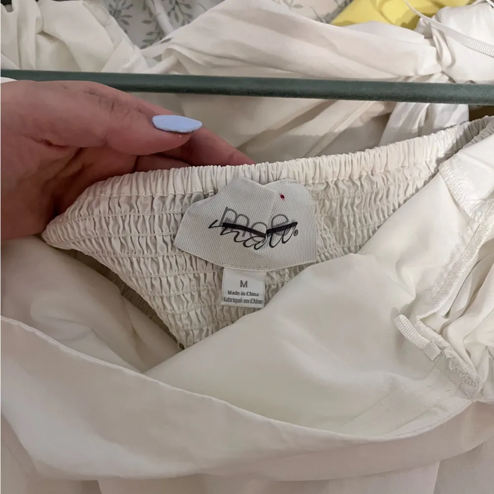 Mare Mare x anthropologie basic poplin puff sleeve tie back dress size M - Image 4