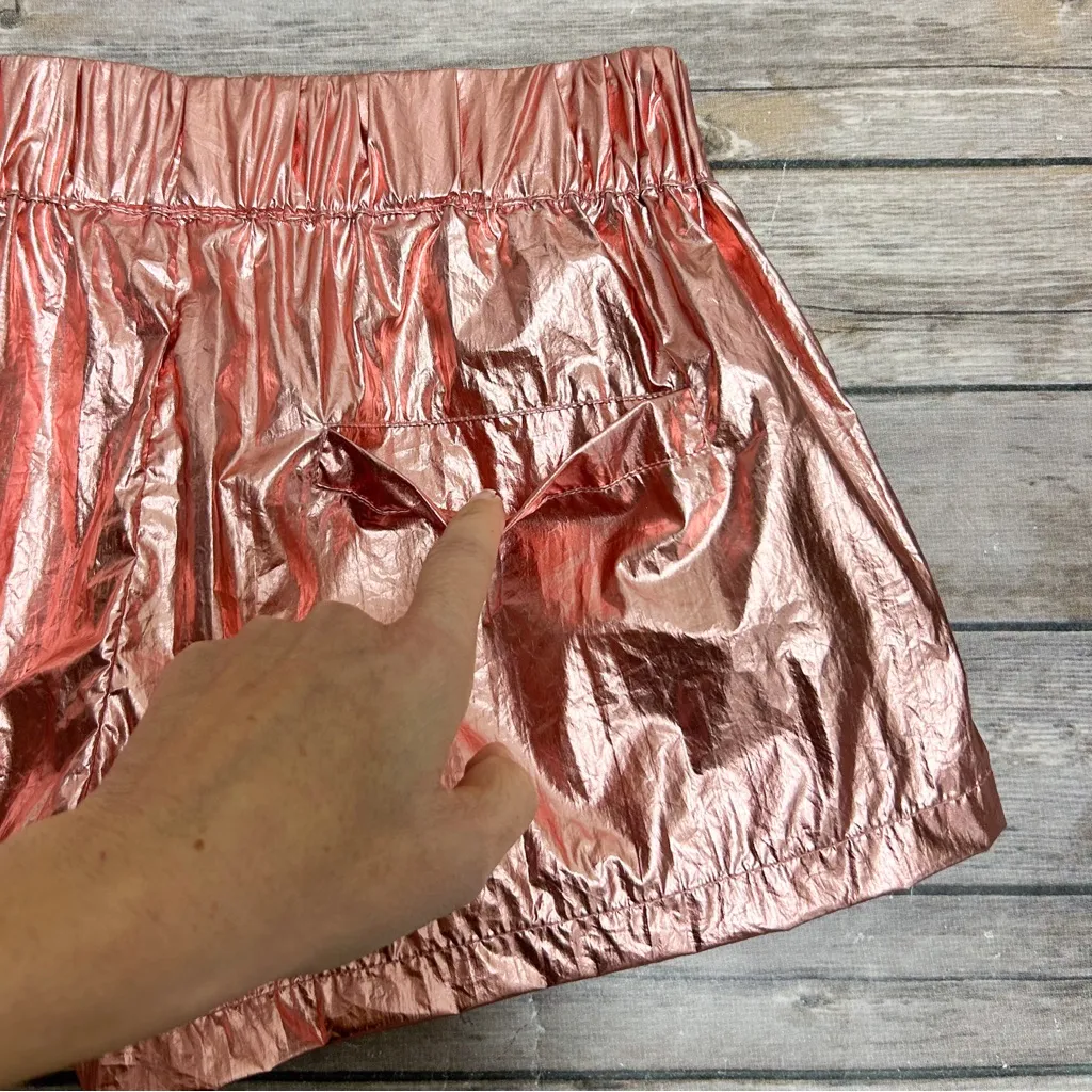 Beach Riot Sport Rose Gold Elastic Waistband Zipper Mesh Inserts Shorts Small - Image 6