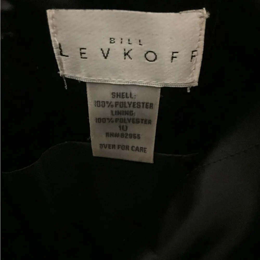 Bill Levkoff Strapless Black Satin Formal Dress - Image 8