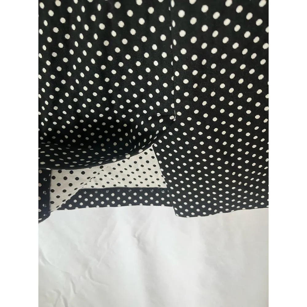 Karl Lagerfeld Paris Black/White dot sheath dress Ruffle sleeve back slit, 12 - Image 6