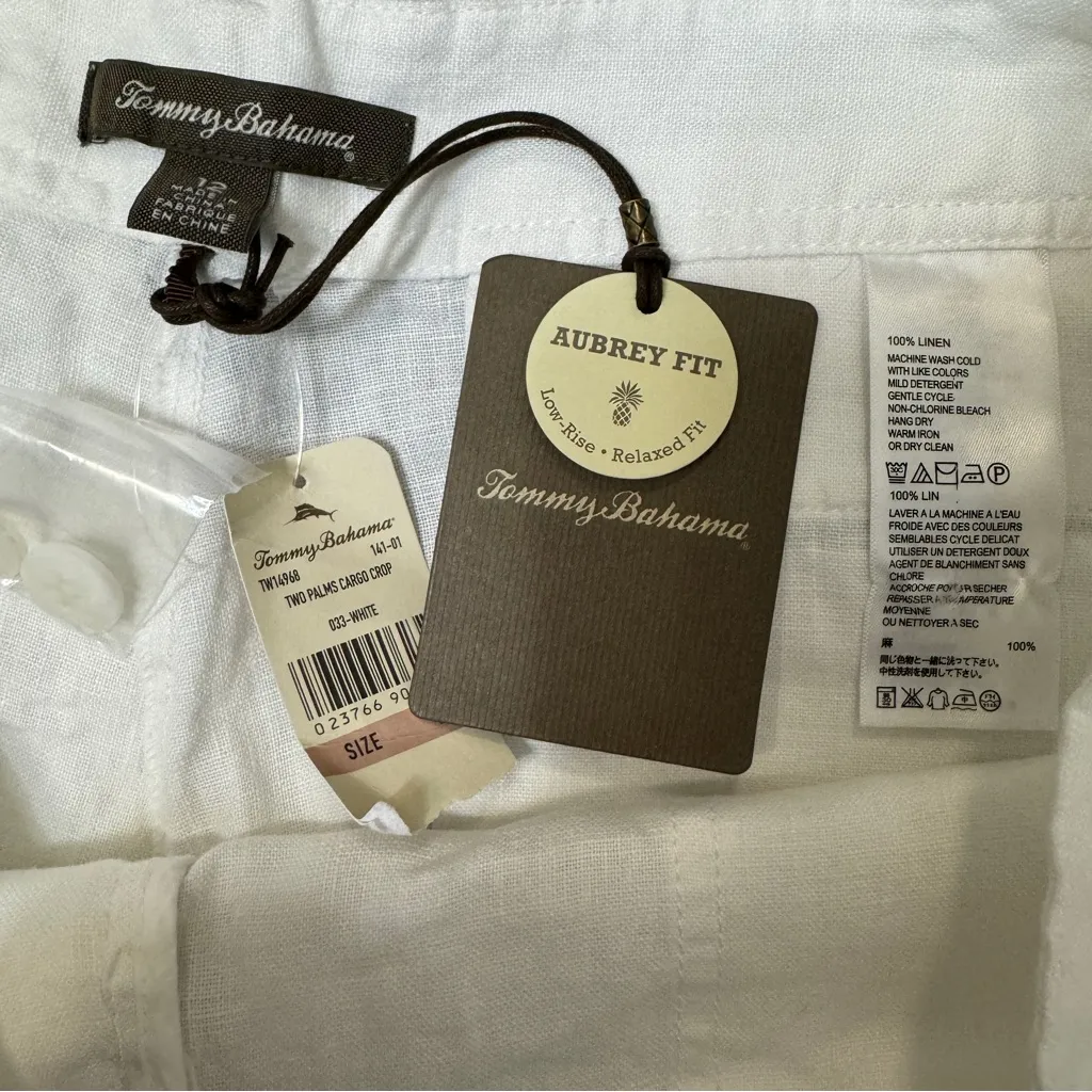NWT Tommy Bahama Linen Two Palms Cargo Pant Aubrey Fit Low Rise Relaxed Fit 12 - Image 6