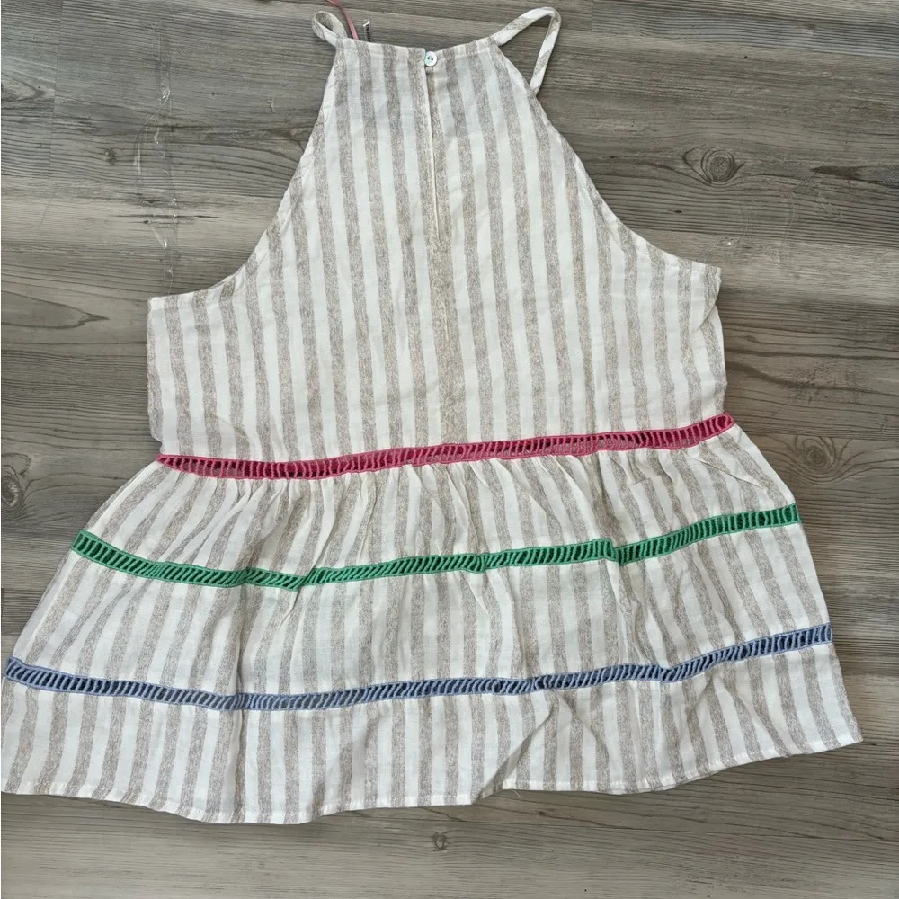 Entro NWT size small, looks like linen, Boho Style Tank, keyhole back - Image 2