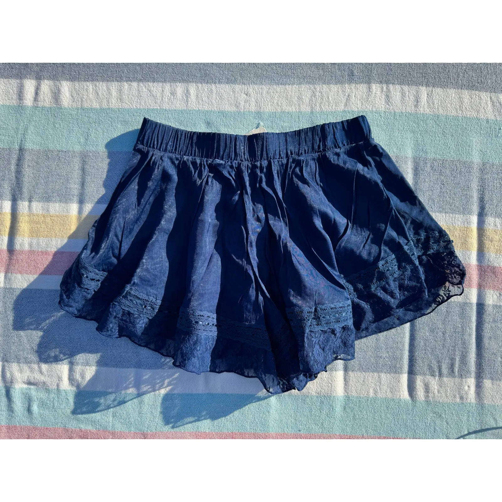Free People Morning Breeze Shorts | NWT | Size S | Navy Blue | Boho Flowy Fit - Image 5