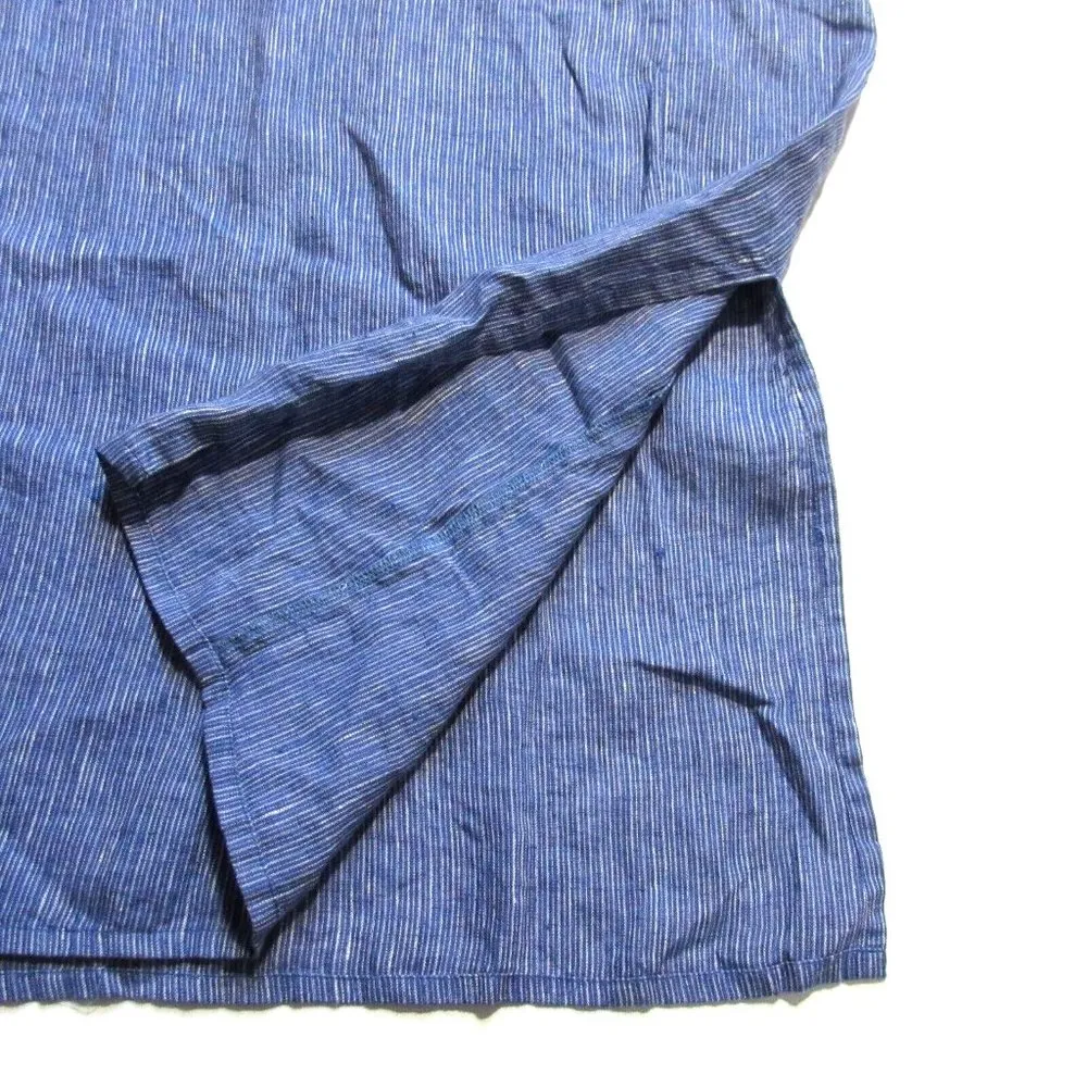 NWT Flax by Jeanne Engelhart Layered Apron Shift in Blue Stripe Linen Dress S - Image 6