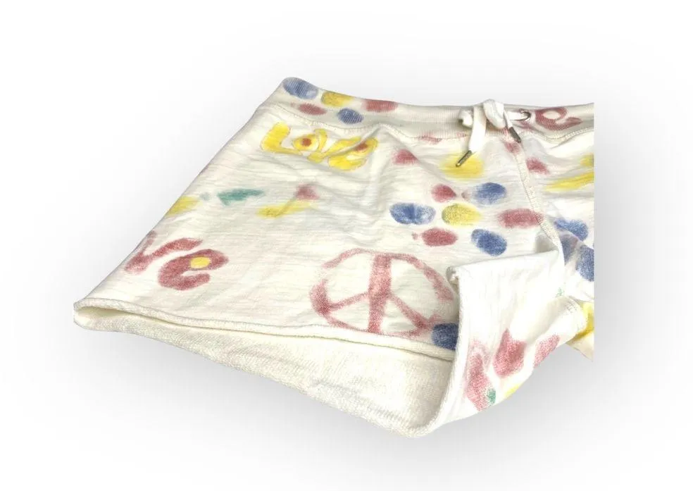 VHTF: new Lucky Brand ☮︎︎ Watercolor Peace Love Hippie Sweatpants Shorts ☮︎︎ S - Image 4