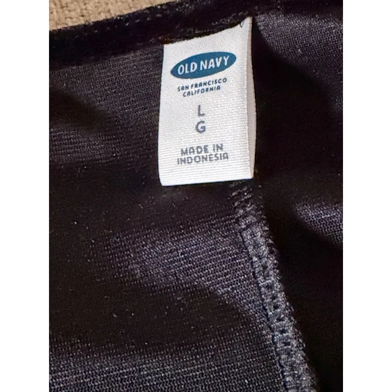 Old Navy Black Velvet Long Sleeve A-Line Dress Women’s Large Whimsygoth - Image 4