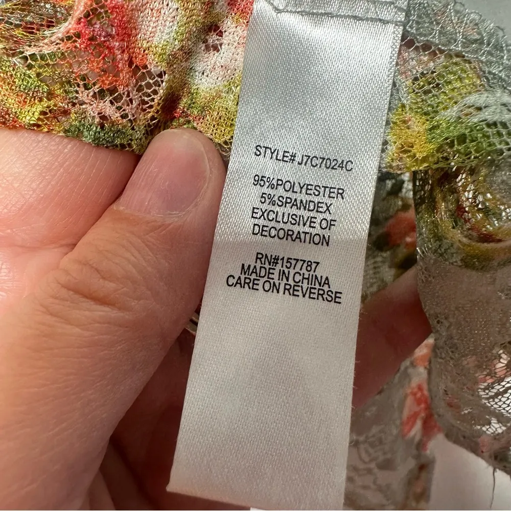 Lace Sheer Open Front Kimono Large Boho Whimsigoth Fairy Bell Sleeves Crochet - Image 6