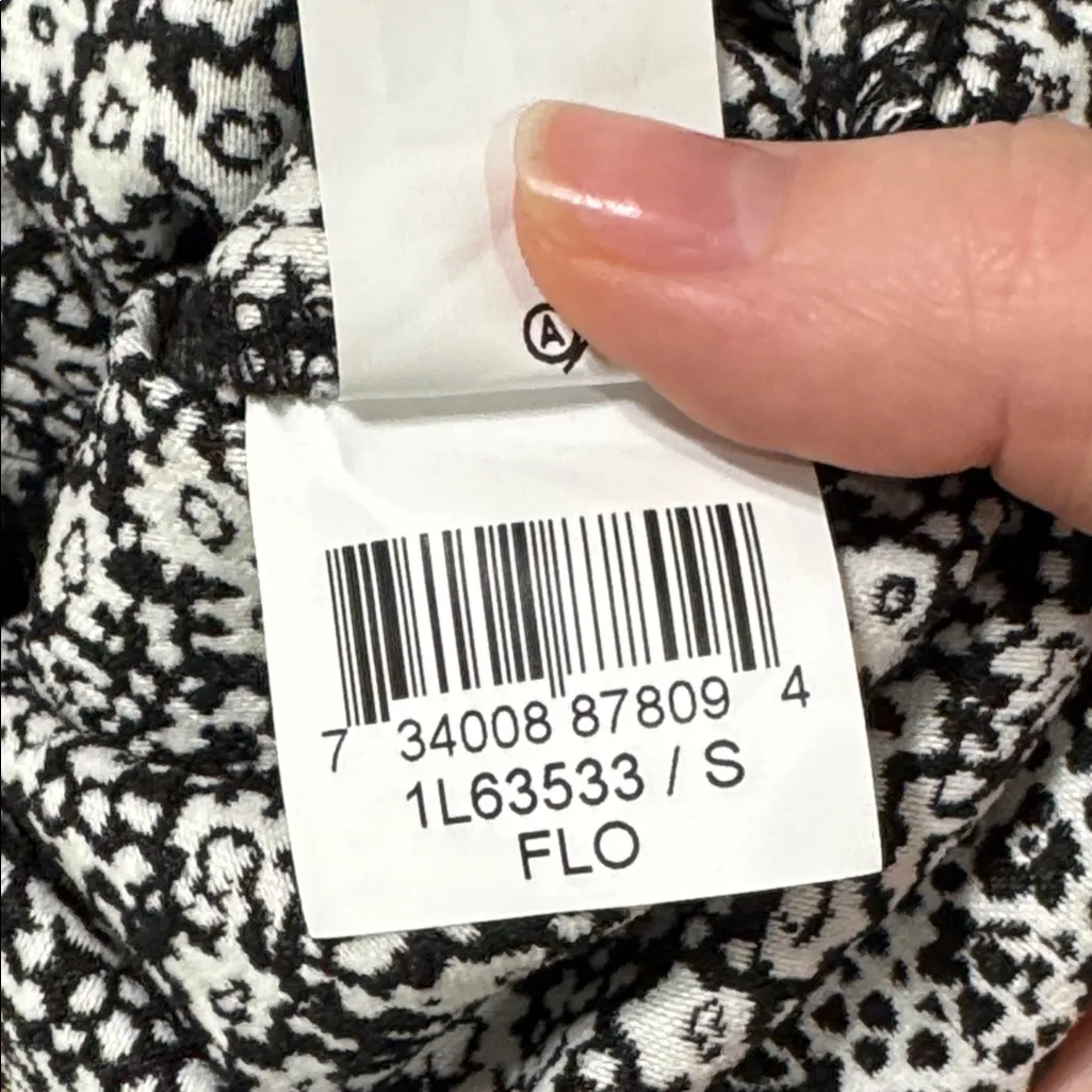 Karen Kane Piper Pull On Black/White Ditsy Floral Pattern Stretch Pant size S - Image 10