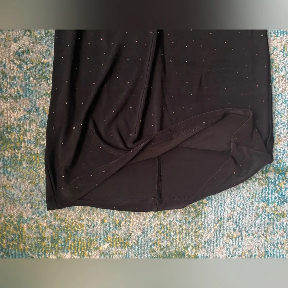 NWT vintage 90s Y2K black ombré glitter strappy midi dress, size medium - Image 3