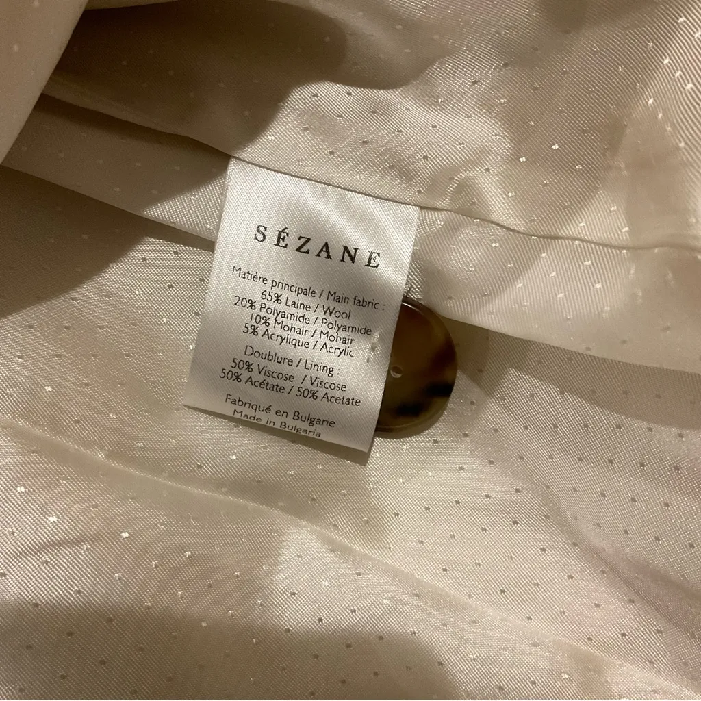 NWOT Sezane Alda plaid coat yellow tiles check oversize look SZ40 US8  bust48 in - Image 4