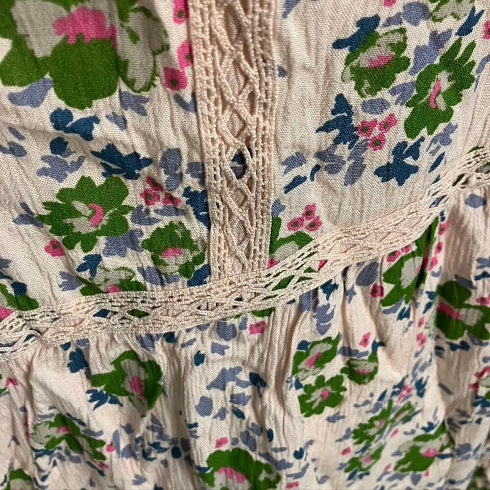 Matilda Jane Like a Lady Floral Tunic Blouse Womens XL Pink Boho Preppy Feminine - Image 9