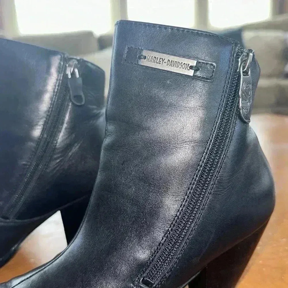 Harley Davidson Boots Ankle Booties Womens 7.5 Black Leather Motorcycle Destinee - Image 6