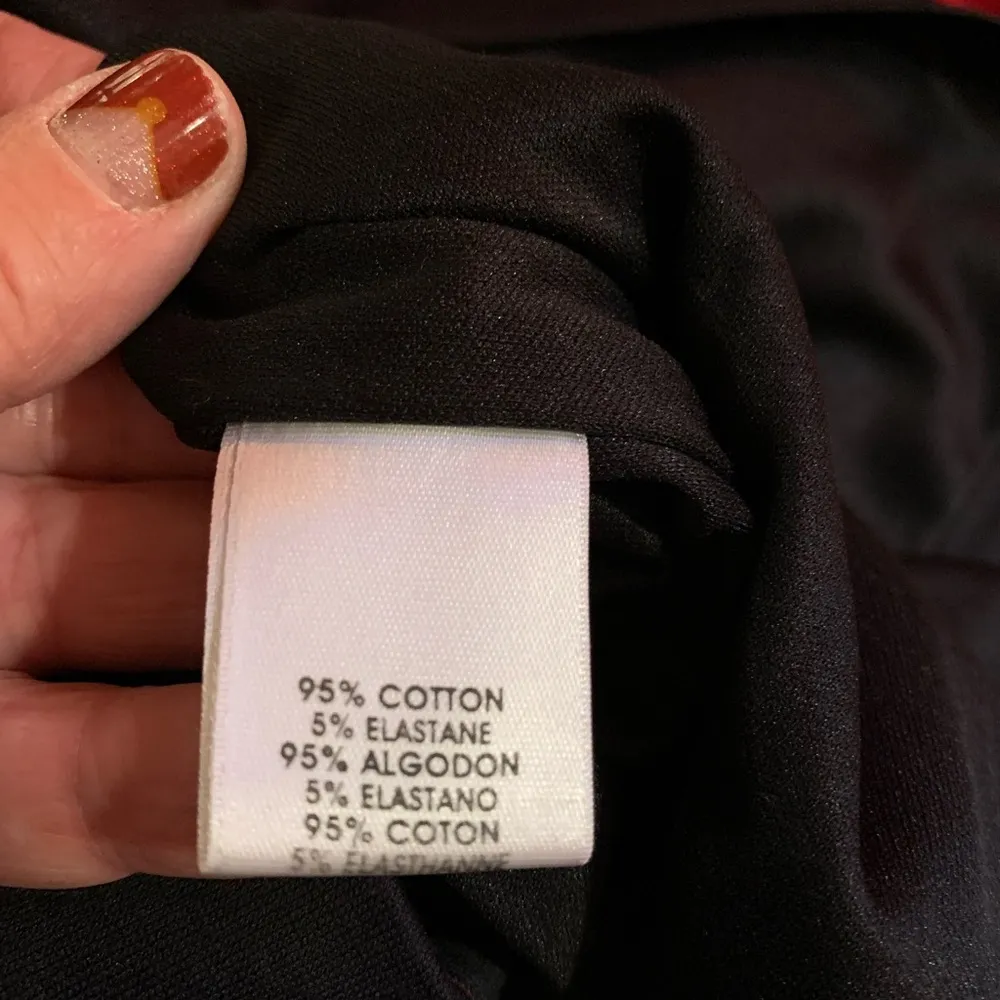 Worth Red Black Color Block Moch Neck Long Sleeve Cotton Jersey Dress Size 6 - Image 8