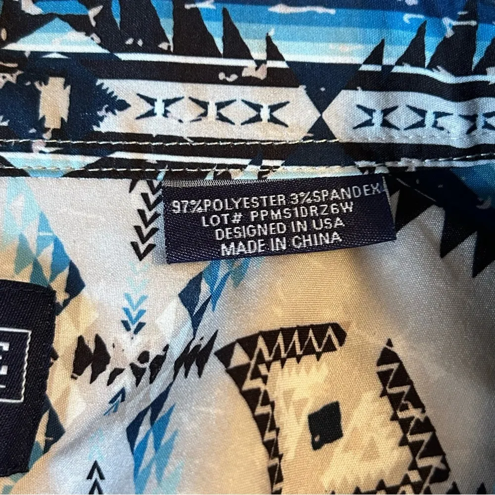 Panhandle Performance Aztec Print Western Short Sleeve Button Shirt Men’s Sz XXL - Image 4