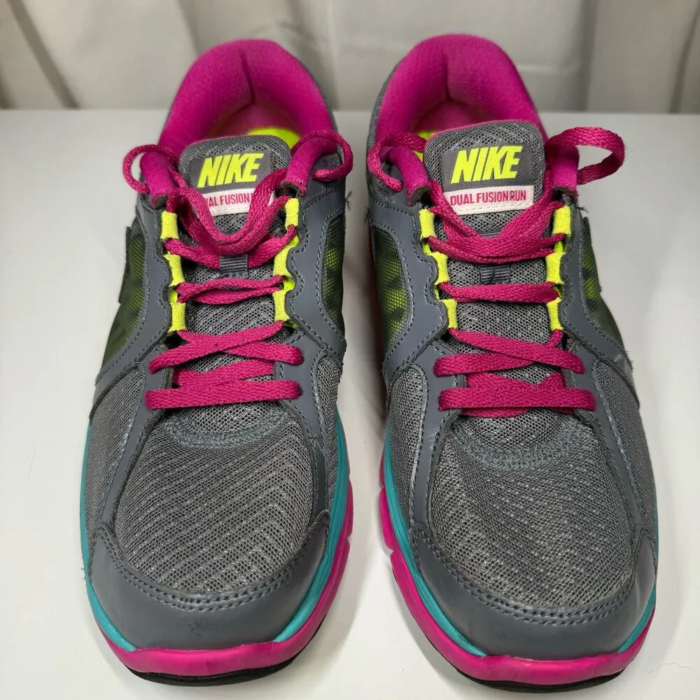 Nike Dual Fusion Run Sneakers Women’s Size 9 Gray/Teal/Pink Running Training - Image 3