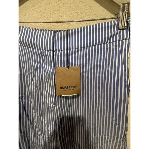 Burberry‎ Striped High-Rise Silk Wide-Leg Pants Size 2 New with Tags - Image 6