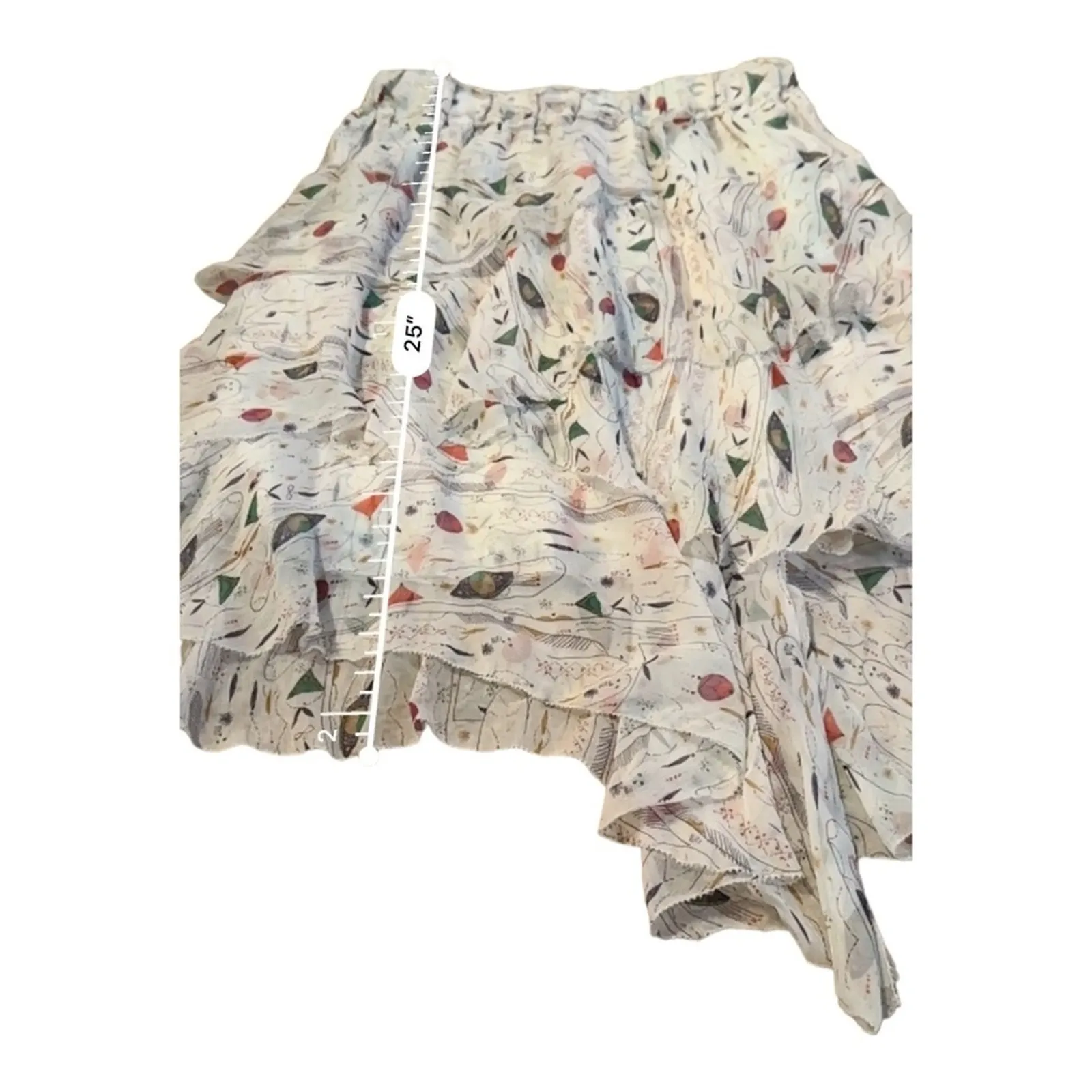 Isabel Marant Jeezon Gathered Asymmetrical Printed Silk Skirt in Erell Sz 42 - Image 10