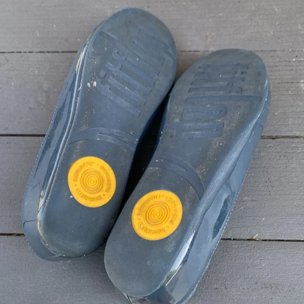 FitFlop Black Leather and Suede Mary Jane Shoes Size 37.5 - Image 5