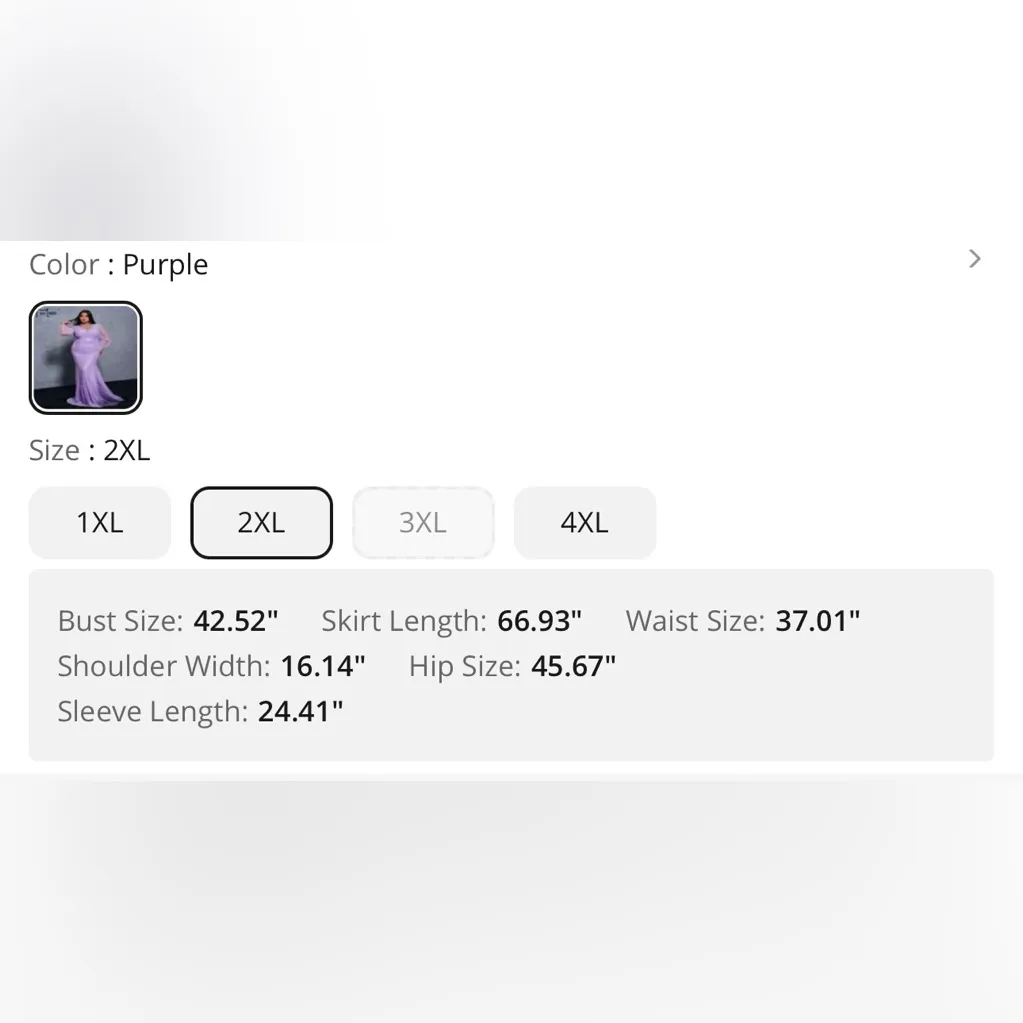 Missord Plus Size 2024 Tulle Lantern Sleeves V Neck Sequin Mermaid Gown, 2XL Purple - Image 7