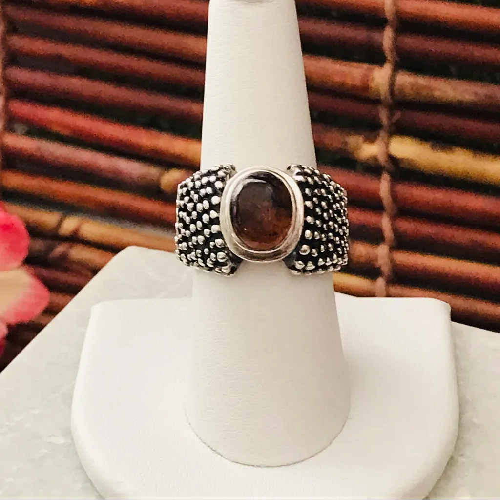 Silpada Sterling Silver Amber Stone Ring Size 8 - Image 2