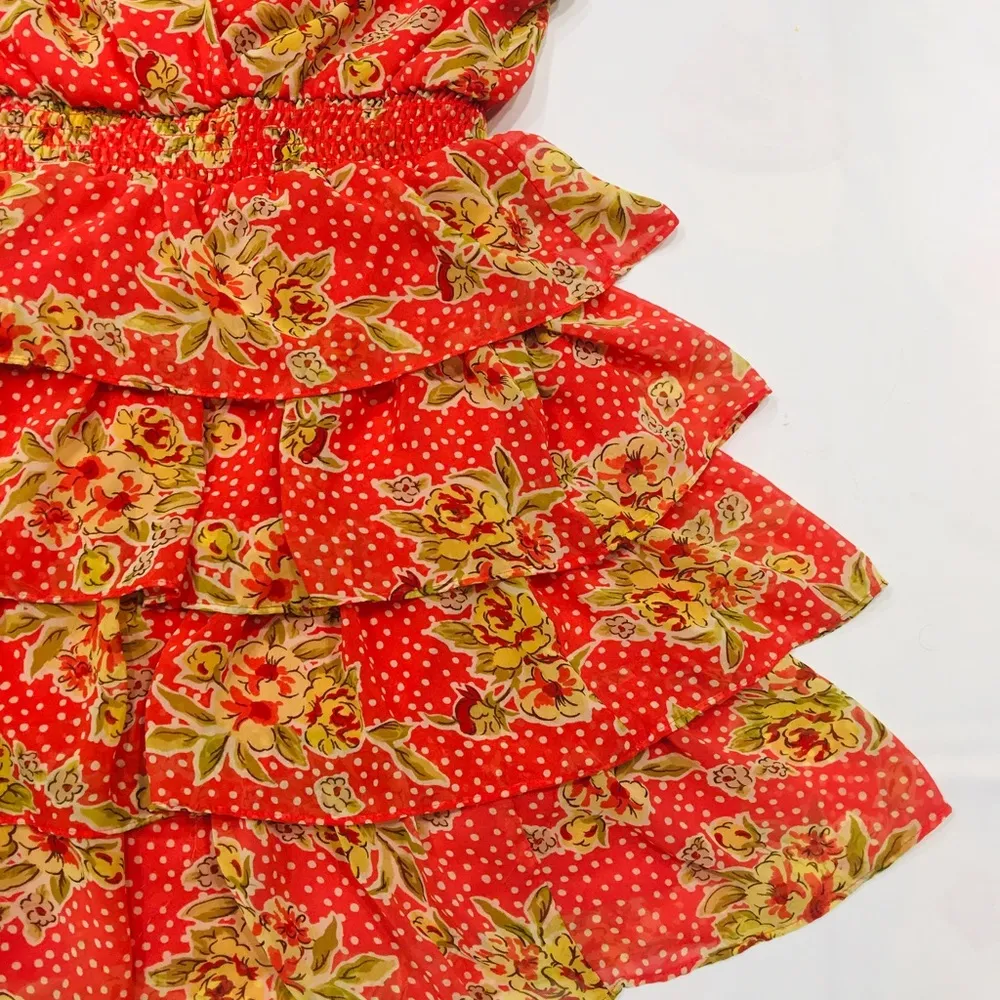 NWT Forever21 Apple Blossom Strawberry Shortcake Red Polka Dot Dress Ruffle Hem - Image 4