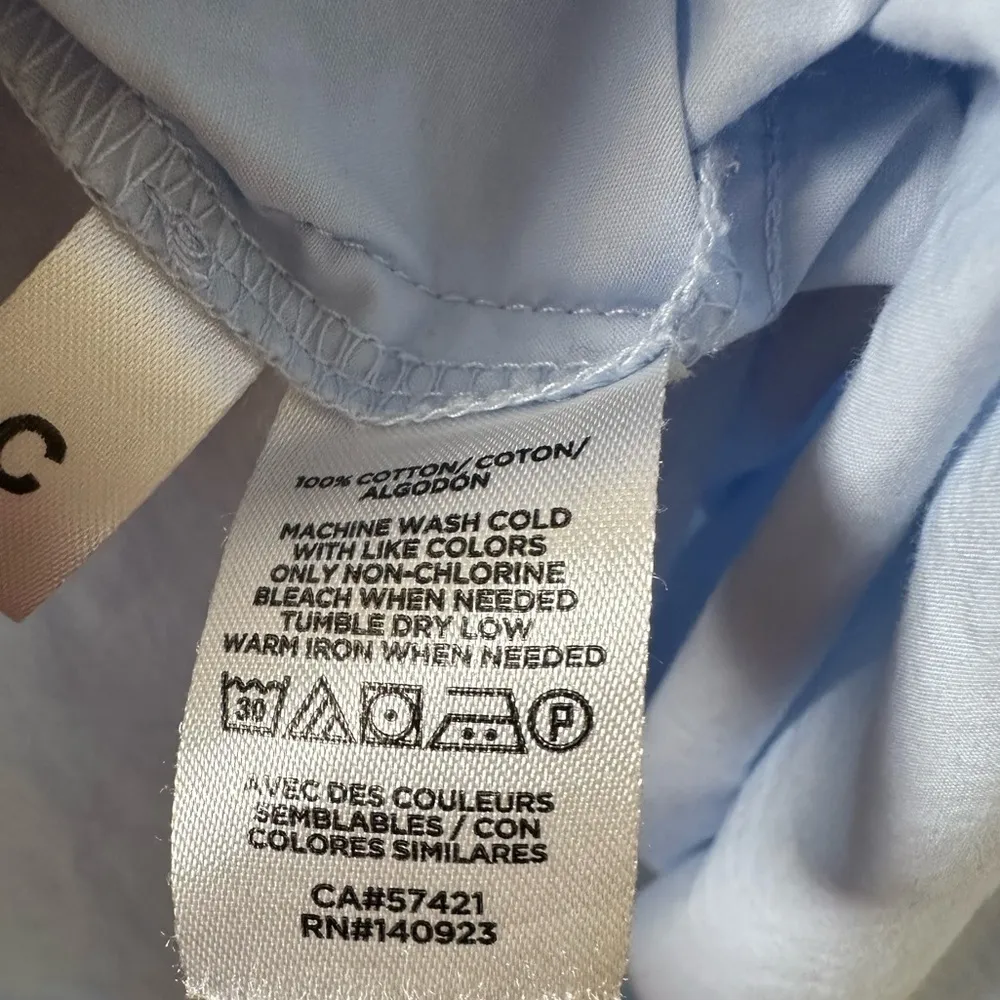 Loft Shirt Womens Medium Button Down Light Blue Long Sleeve Prep School Office - Image 5