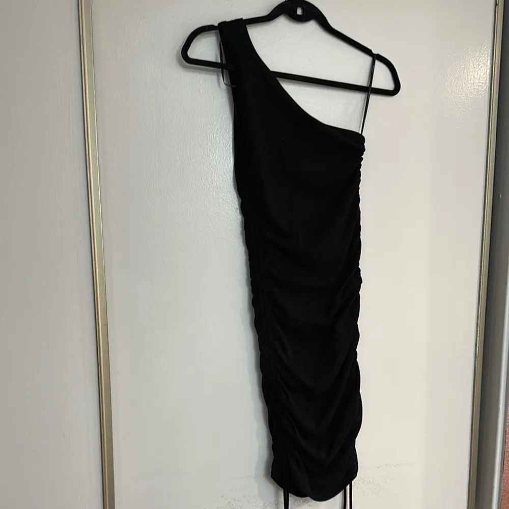 MOVING SALE - Black One-Shoulder Side Ruched Dress - Image 2