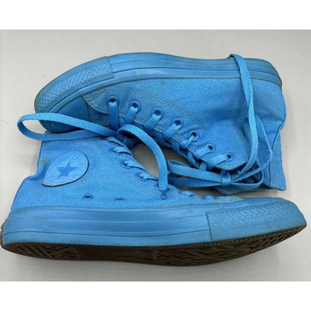Converse Sneakers‎ Womens 6.5 Monochrome Turquoise High Top Canvas Mens 4.5 - Image 4