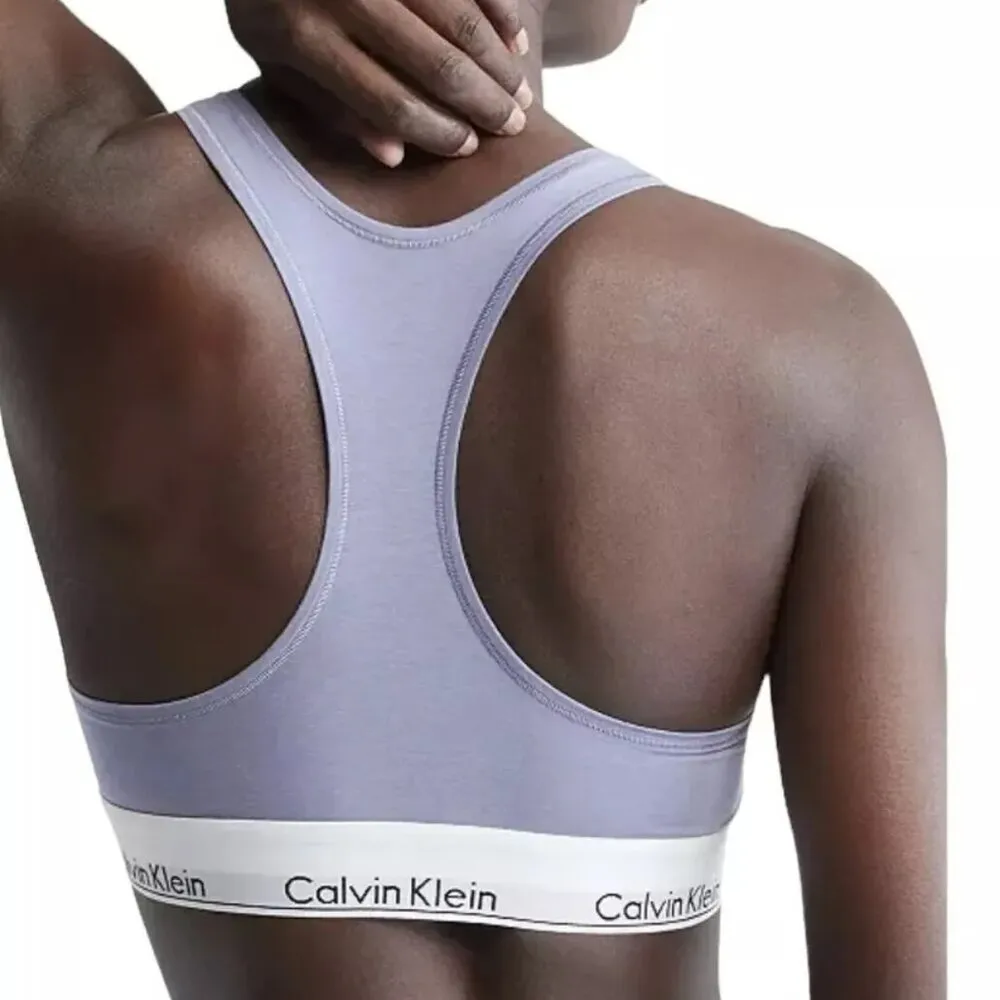 NWT Calvin Klein Modern Cotton Unlined Bralette in Lilac Size Small - Image 3