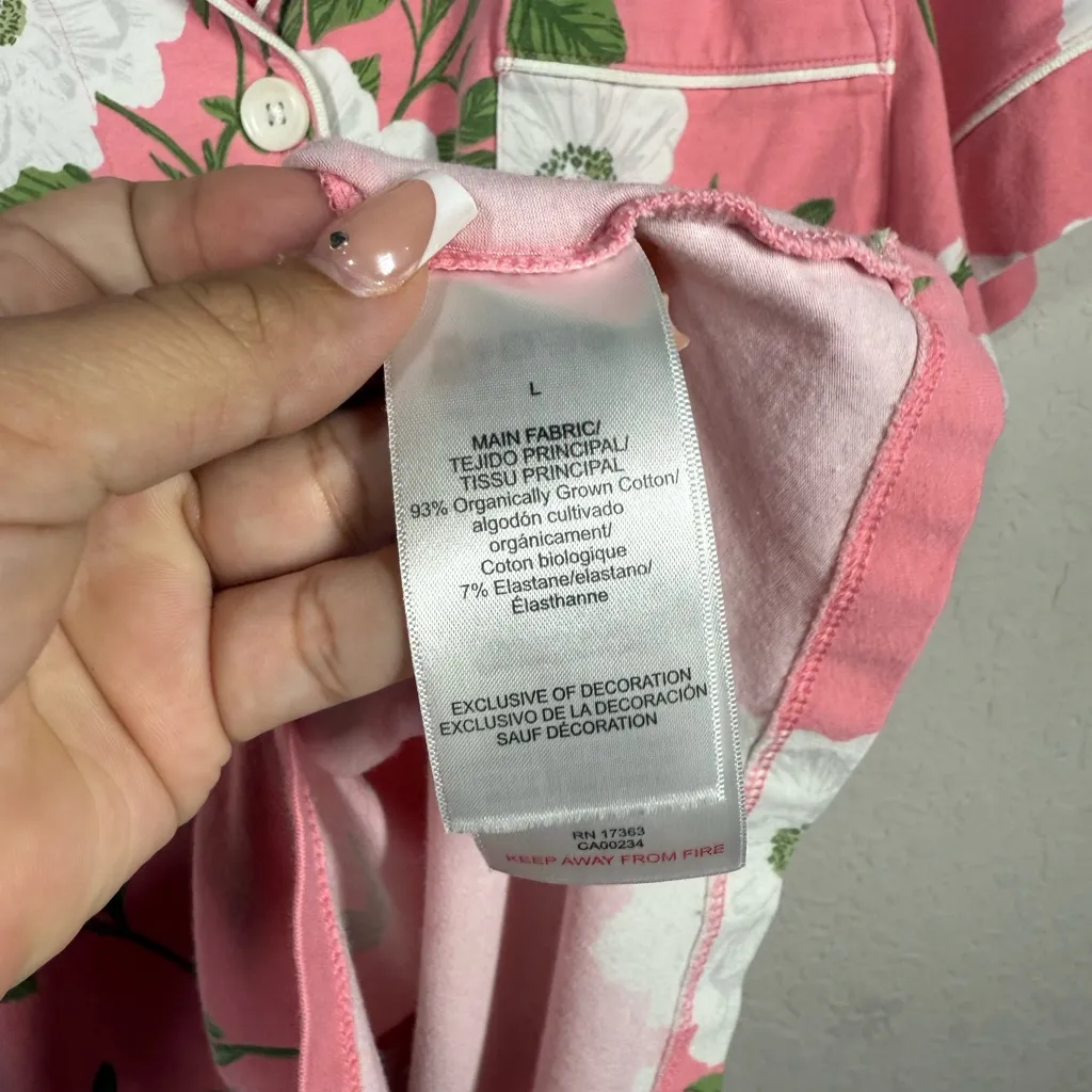 BedHead PJs Pink Magnolias Long Sleeve Classic Stretch Jersey PJ Top Sz Large - Image 7