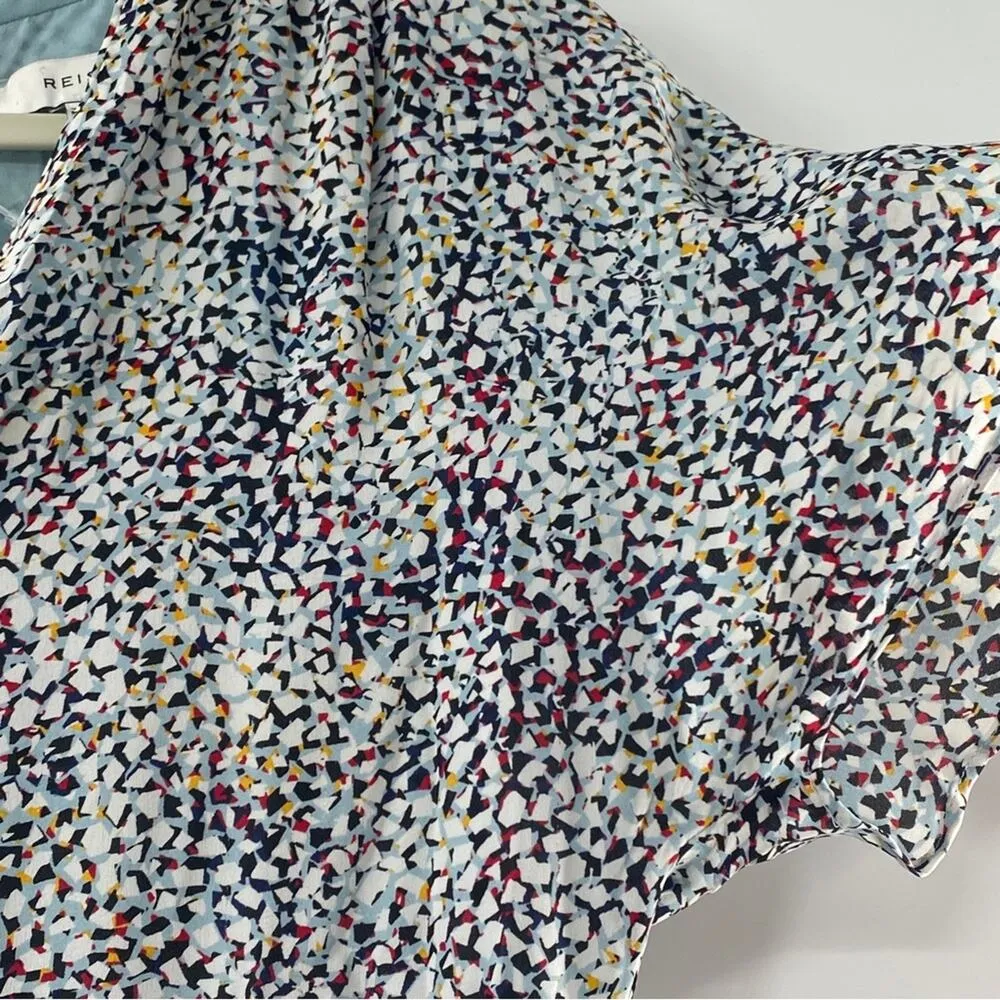 Reiss Multicolor Prose Ditsy Mosaic Print Silk Casual Dress Size 8 Medium Femme - Image 11