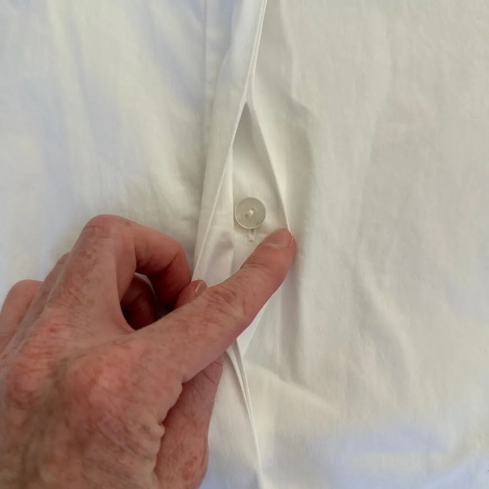 Theory - Hidden Button Front Long Sleeve Shirt in White - Image 4