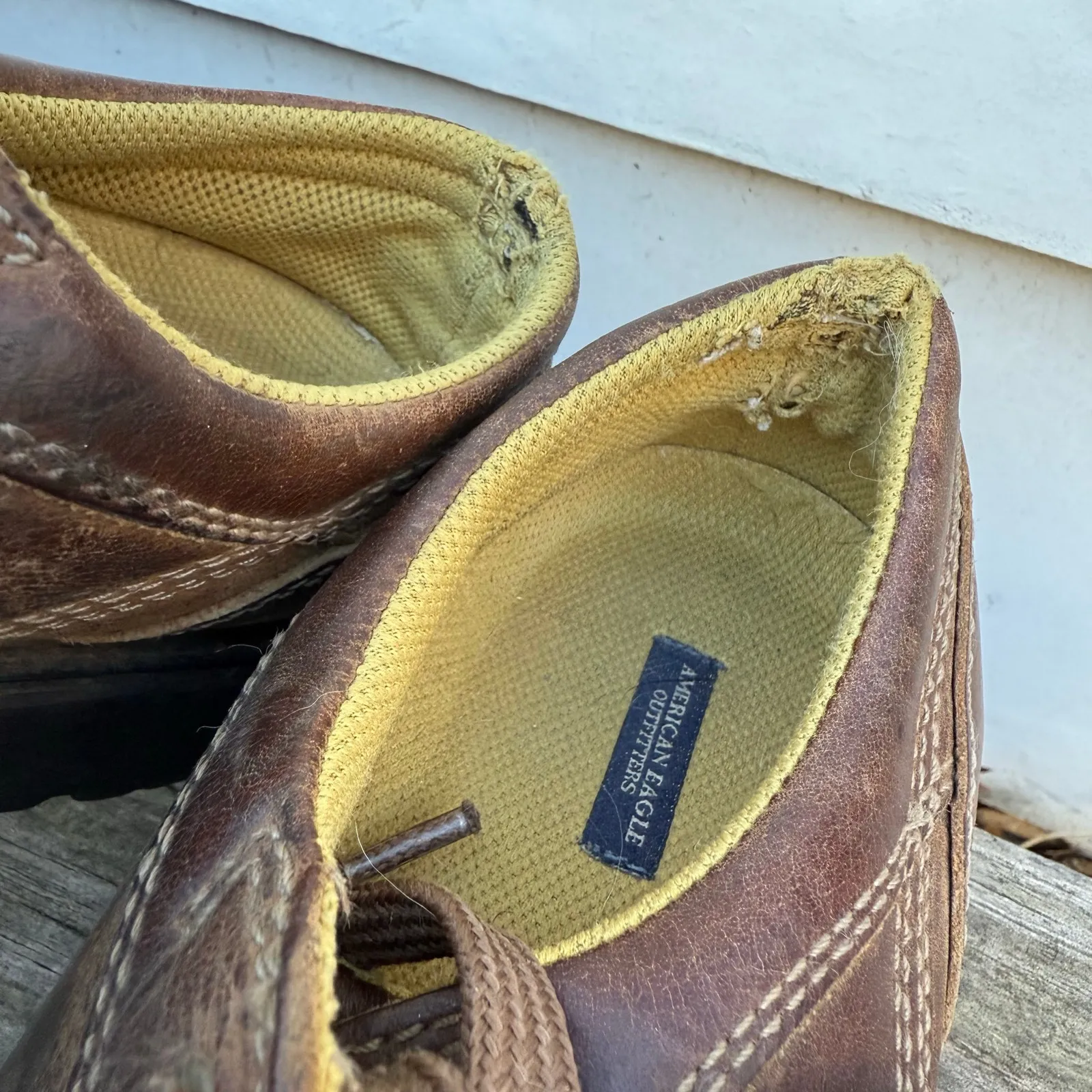 Y2K American Eagle Chunky Brown Leather Oxford Shoes US10 EU40 8101-207 - Image 3