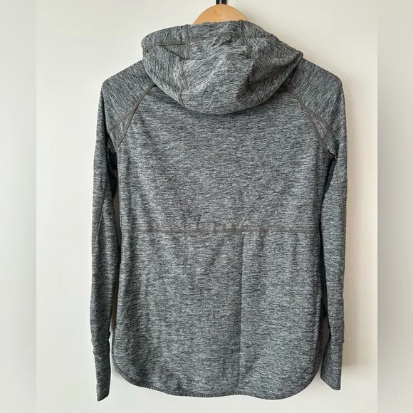 ATHLETA Long Sleeve Ruched‎ Heathered Gray Full Zip Jacket Zipper Pockets Small - Image 8