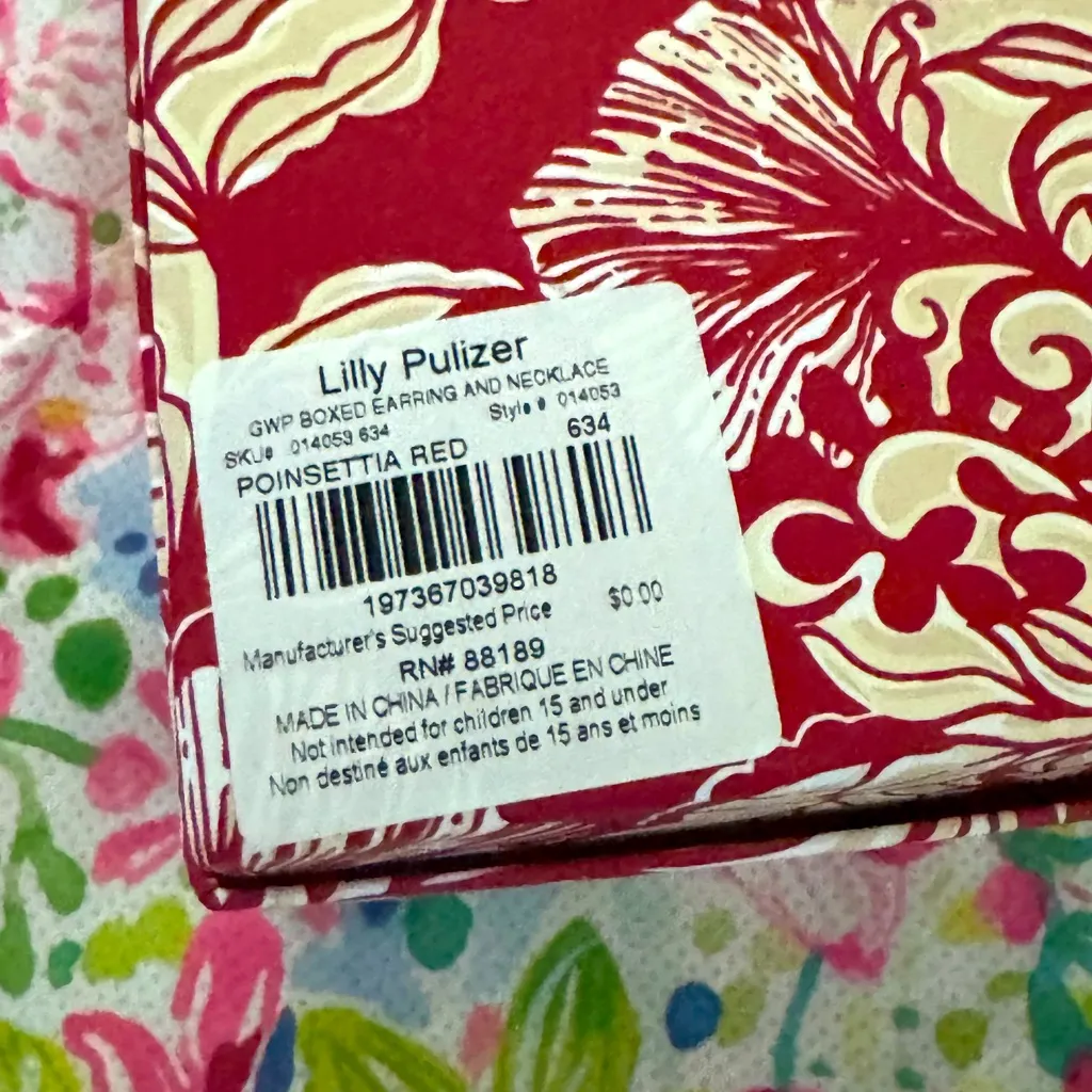 Lilly Pulitzer Necklace Earrings and Tote Set Gift NWT - Image 4