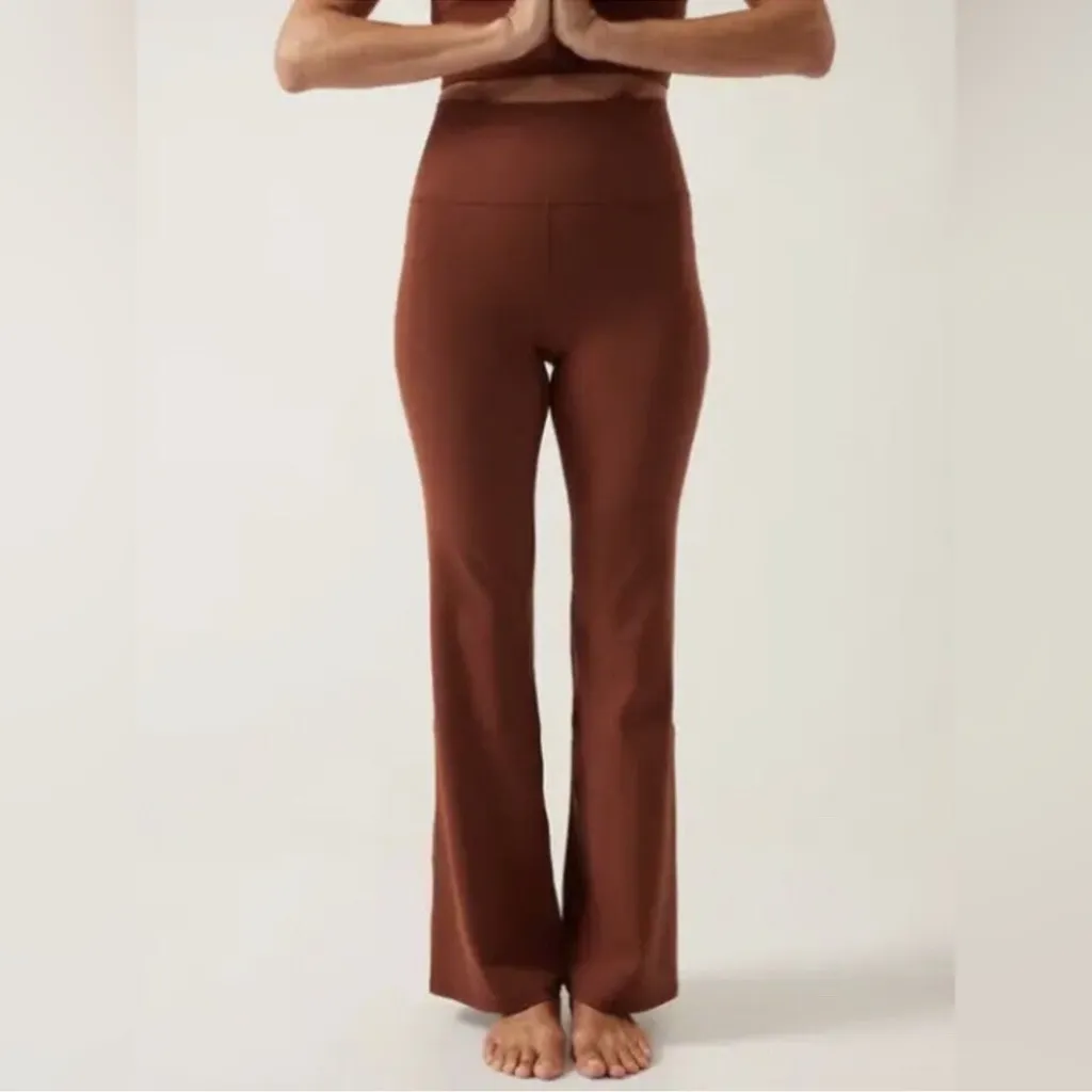 Athleta  Salutation Stash‎ Flare Pants Pockets In Brown Size Large - Image 2