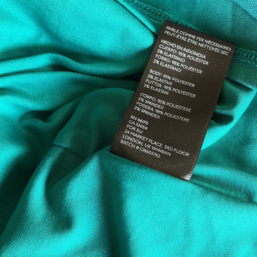 NWOT  Urban Outfitters Back Cut Out Slip Dress Teal Stretch - Image 12