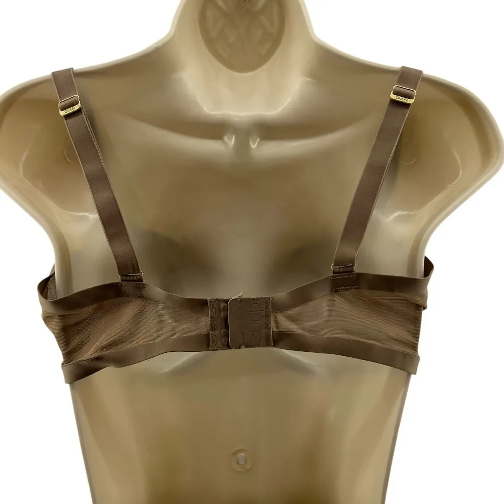 Cuup The Balconette Mesh Bra Taupe Lingerie Womens 34F Tan Size 34 F / DDD - Image 7