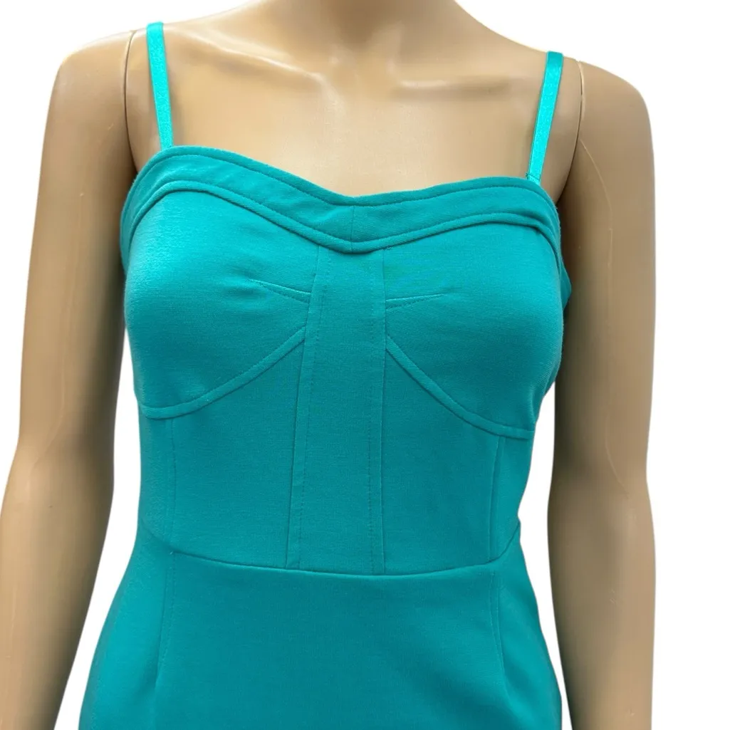 Sofia Vergara Turquoise Adj Strap or Strapless Form Fit Zip Side Mini Dress XS Blue - Image 3