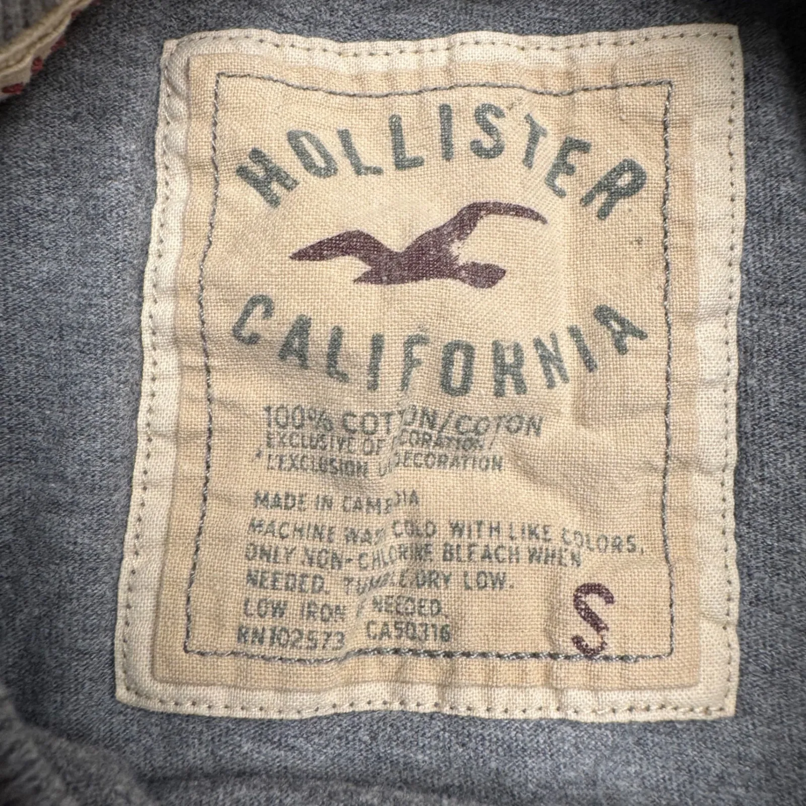Hollister So Cal Graphic T Shirt Gray Bird Logo Short Sleeve Cotton Mens S - Image 3