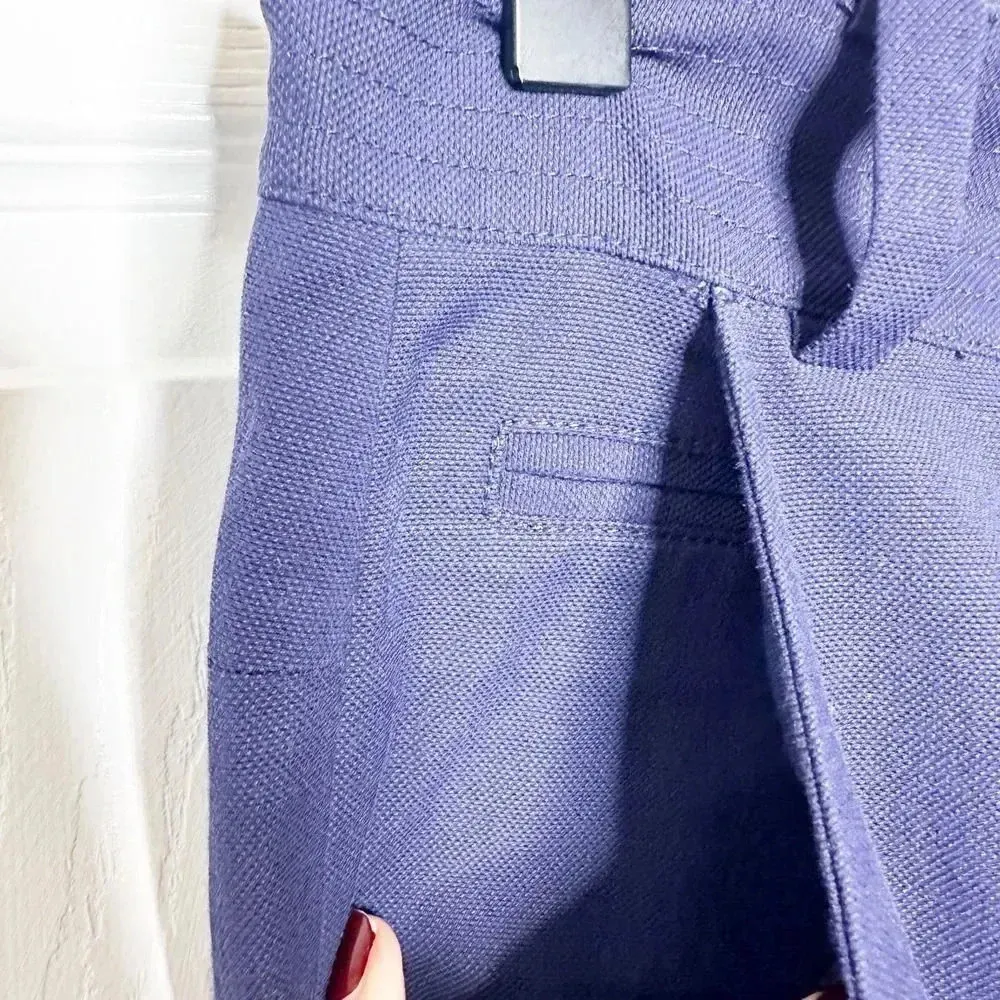 DIANE VON FURSTENBERG‎ Linen Blend Straight Dress Pants Navy NO SIZE TAG READ - Image 5