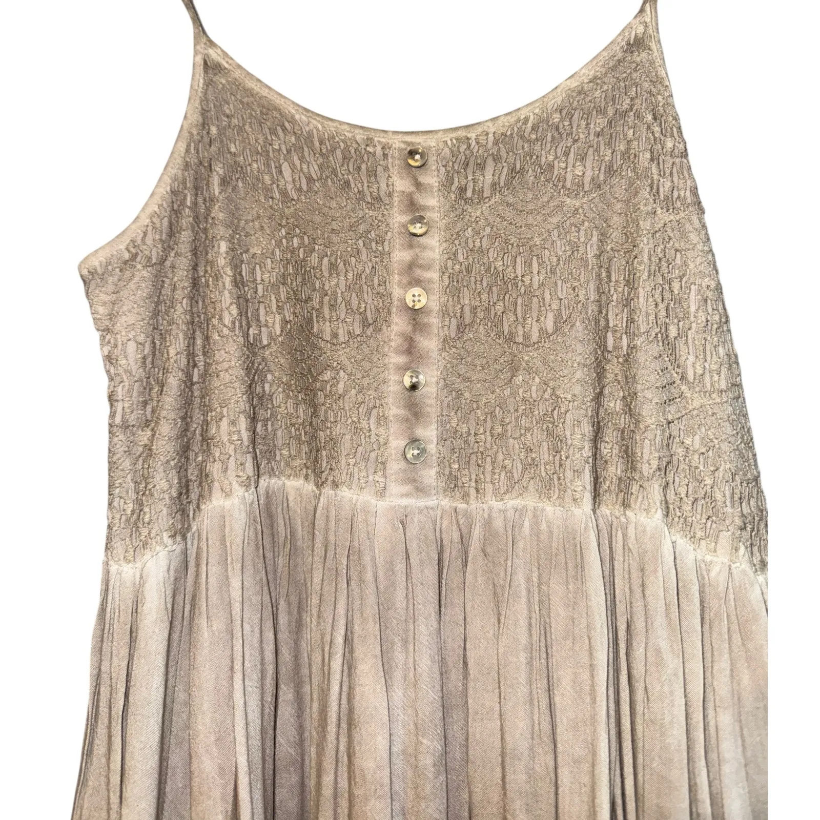 Oddy Grunge Fairy Dress Women's Medium Boho Hippie Flowy Whimsical Cami Lace Gray - Image 4