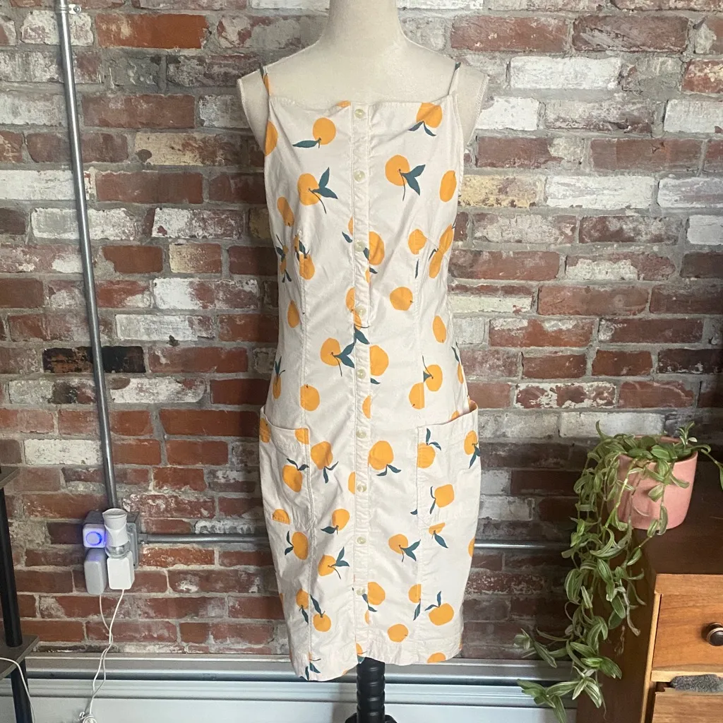 Maeve x Anthropologie Dylan Mierzwinski Colette oranges citrus midi dress Size M - Image 5