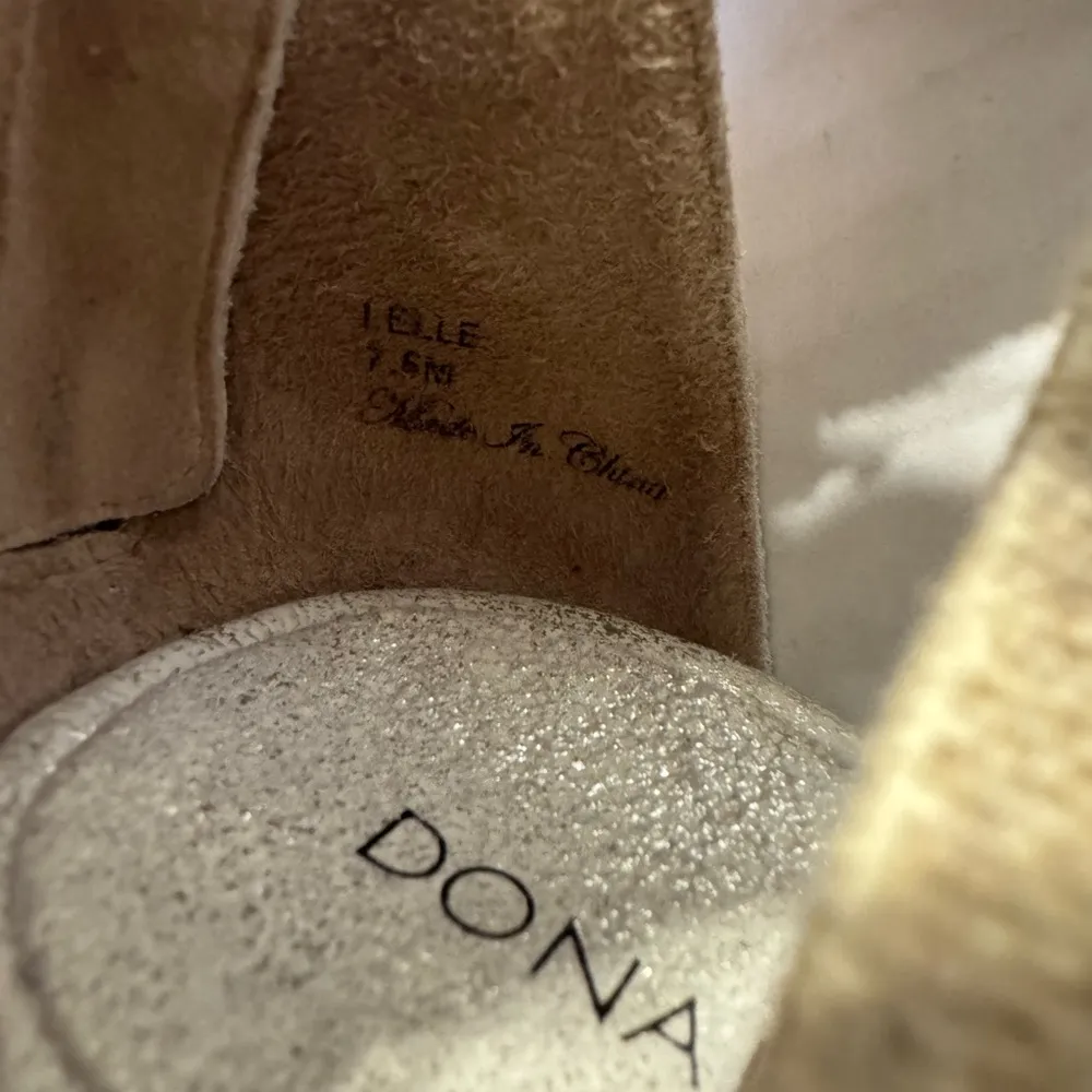 Donald J Pliner Tan Metallic Lelle Strappy Zip Back Peep Toe Wedge Womens 7.5 - Image 7