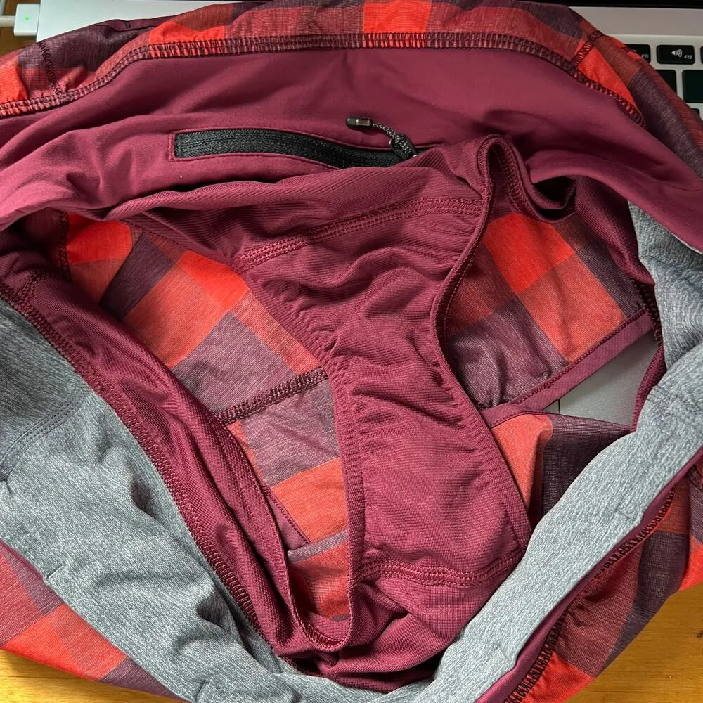 Lululemon Check Print Shorts Womens 10 Activewear Fitness Gym Exercise Beachy - Image 3